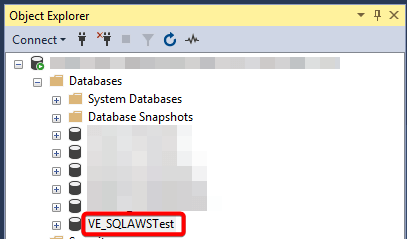 Verify Database Name under parent folder