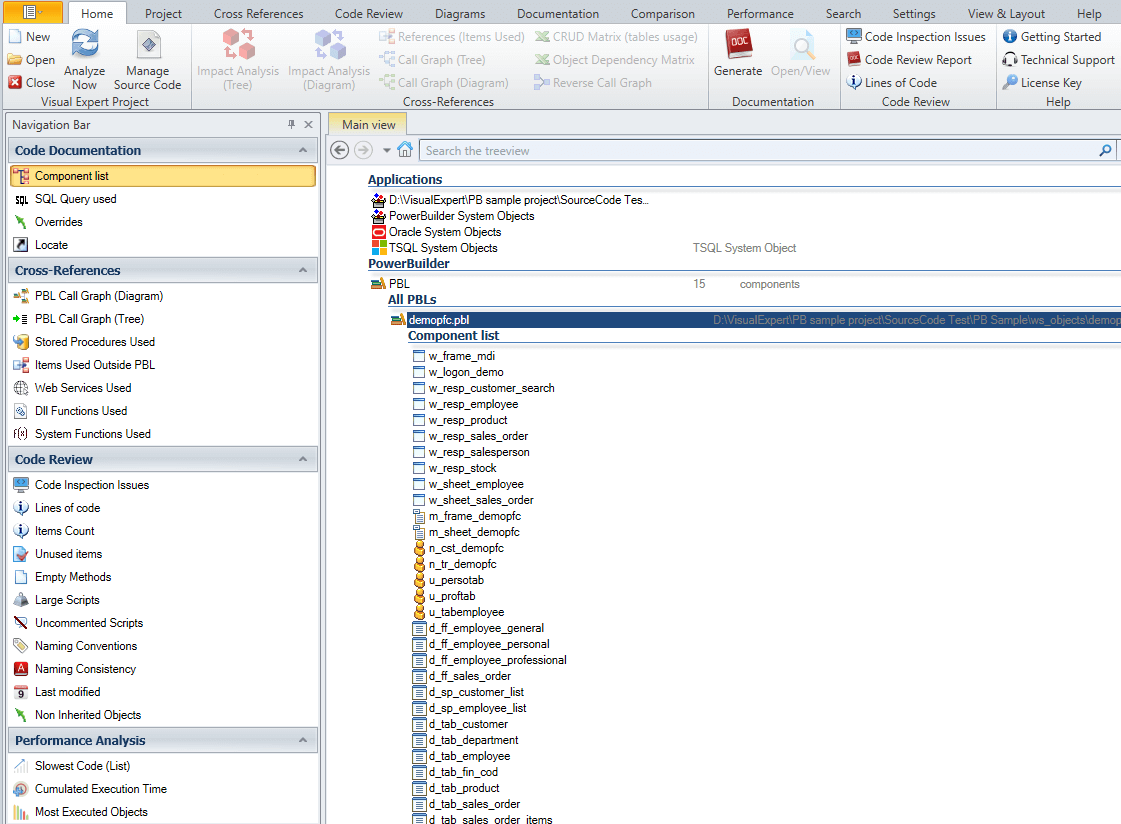View PBL Components List