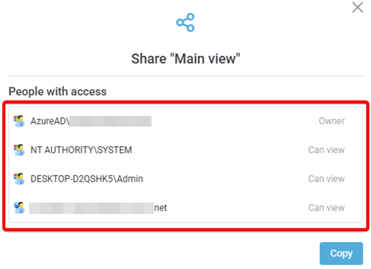 Viewing the sharing details of a document