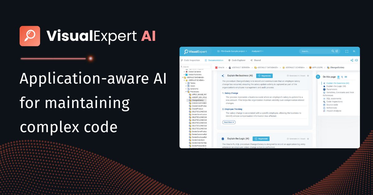 Visual Expert AI: Application-Aware AI for Code Maintenance