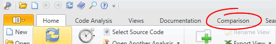 Visual Expert code comparison tab