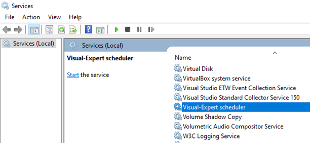 Select Visual Expert Scheduler