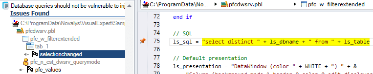 Vulnerabilidades destacadas en el código