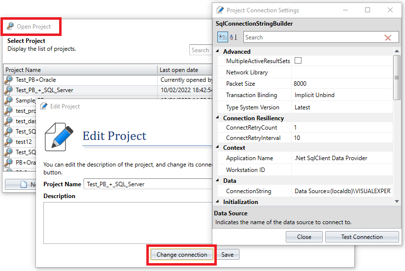 Enter Windows Crendentials - Project Connection Settings